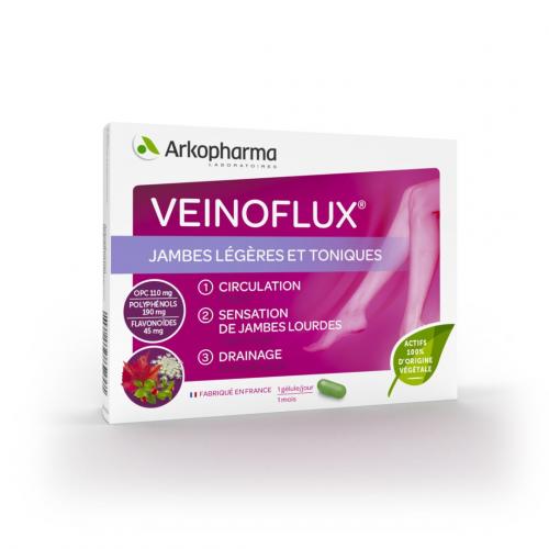 Veinoflux jambes légères et toniques Arkopharma - boîte de 30 gélules