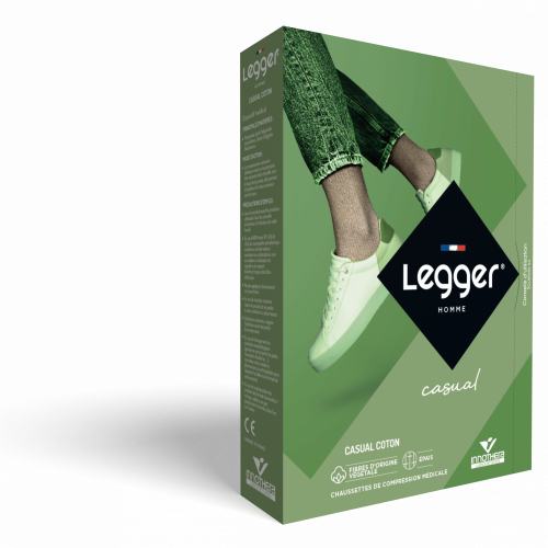 Chaussettes de contention Legger Casual Coton (Legger classic) homme - classe II
