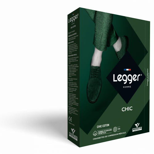 Chaussettes de contention Legger CHIC Coton (Legger fine) homme - classe II