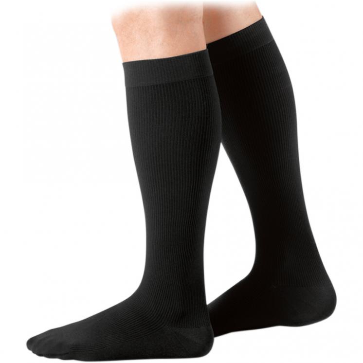 Chaussettes, contention, bord large, rayures, Chaussettes
